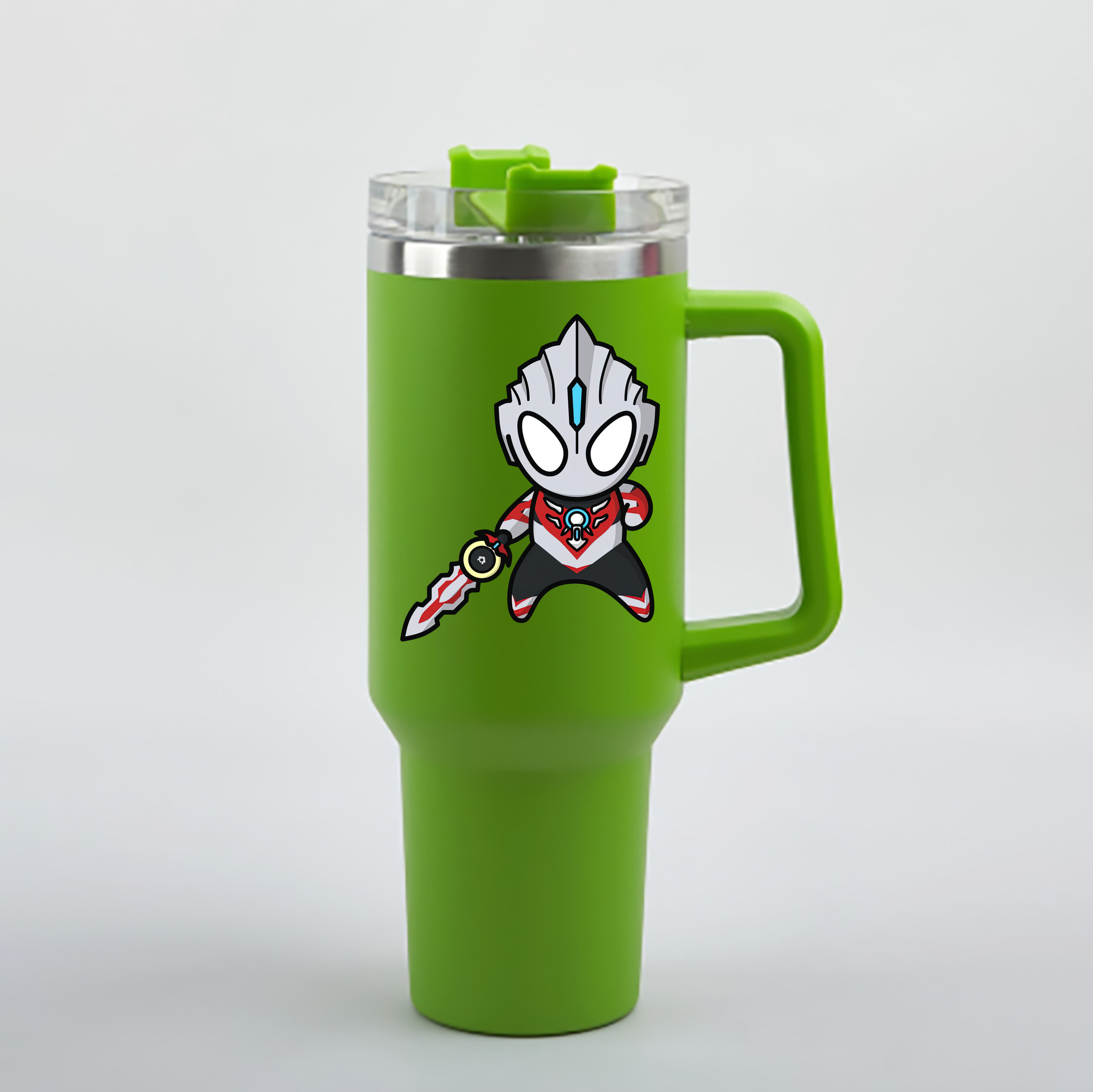 （画像用） ウルトラマン Ultraman 1200mL車用タンブラー - クリスタルステッカー（プラスチックストロー付き）